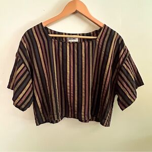 🇨🇦⚜️VANESSA MOORE One of a Kind Striped Crop Top